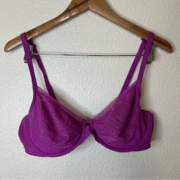 SOMA 1222 orchid daze purple pink unlined lace PC perfect coverage bra 38C - Picture 2 of 7